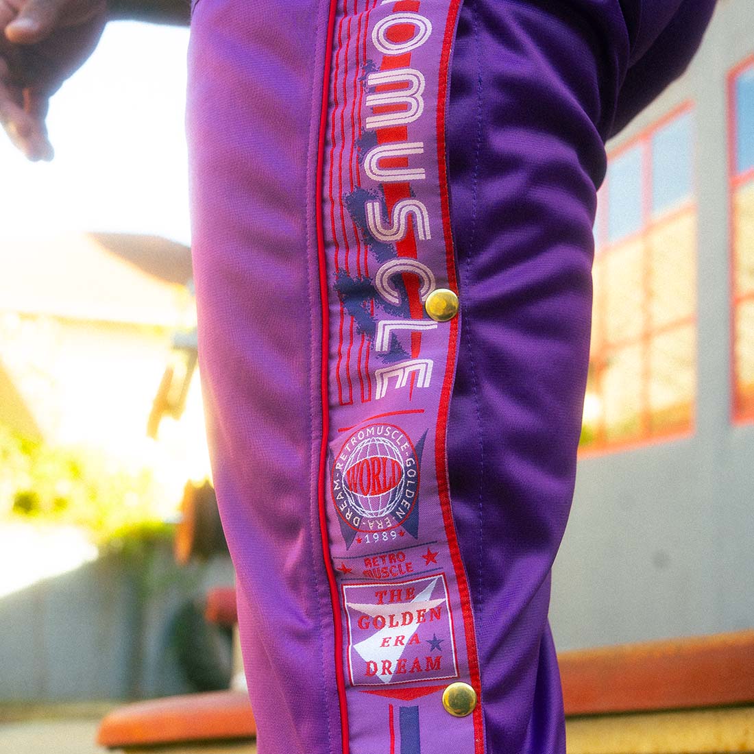Vintage Snap-Pants Joggers | Purple