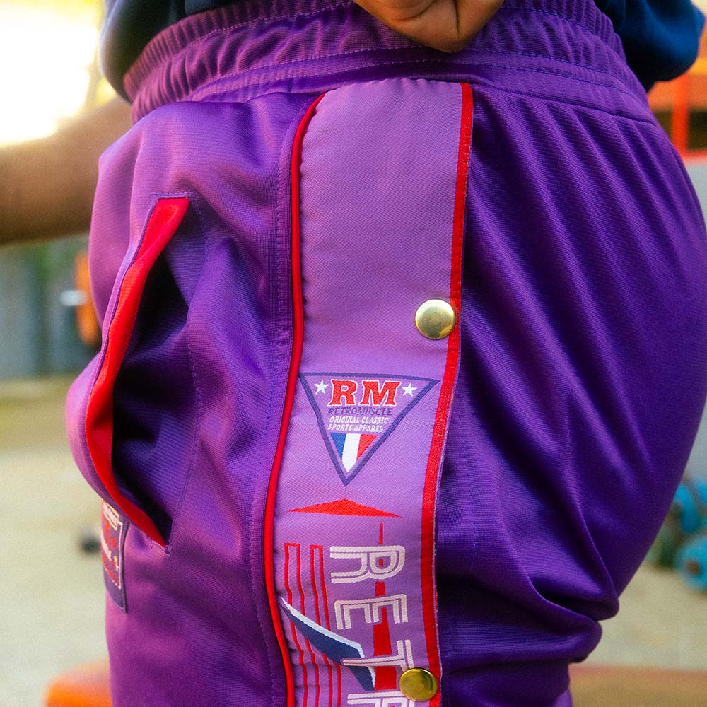 Vintage Snap-Pants Joggers | Purple