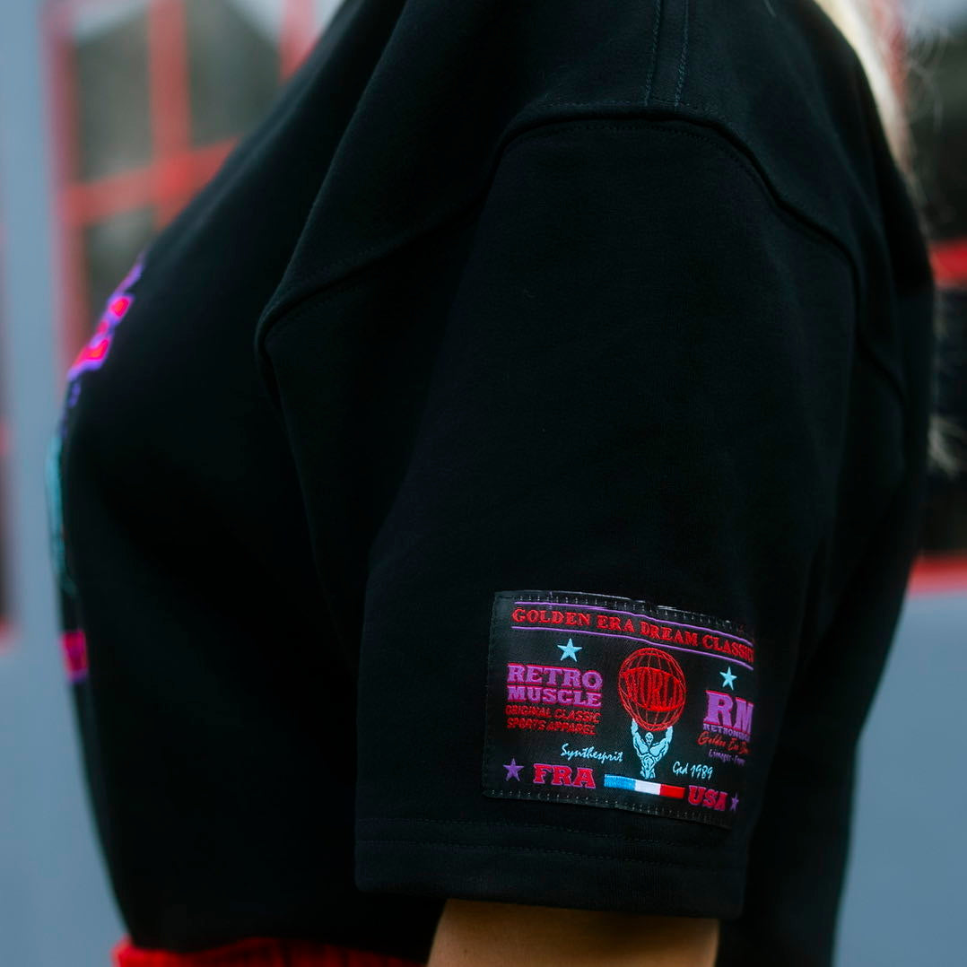 Golden Era Embroidered Pump-Cover Sweatshirt | Black