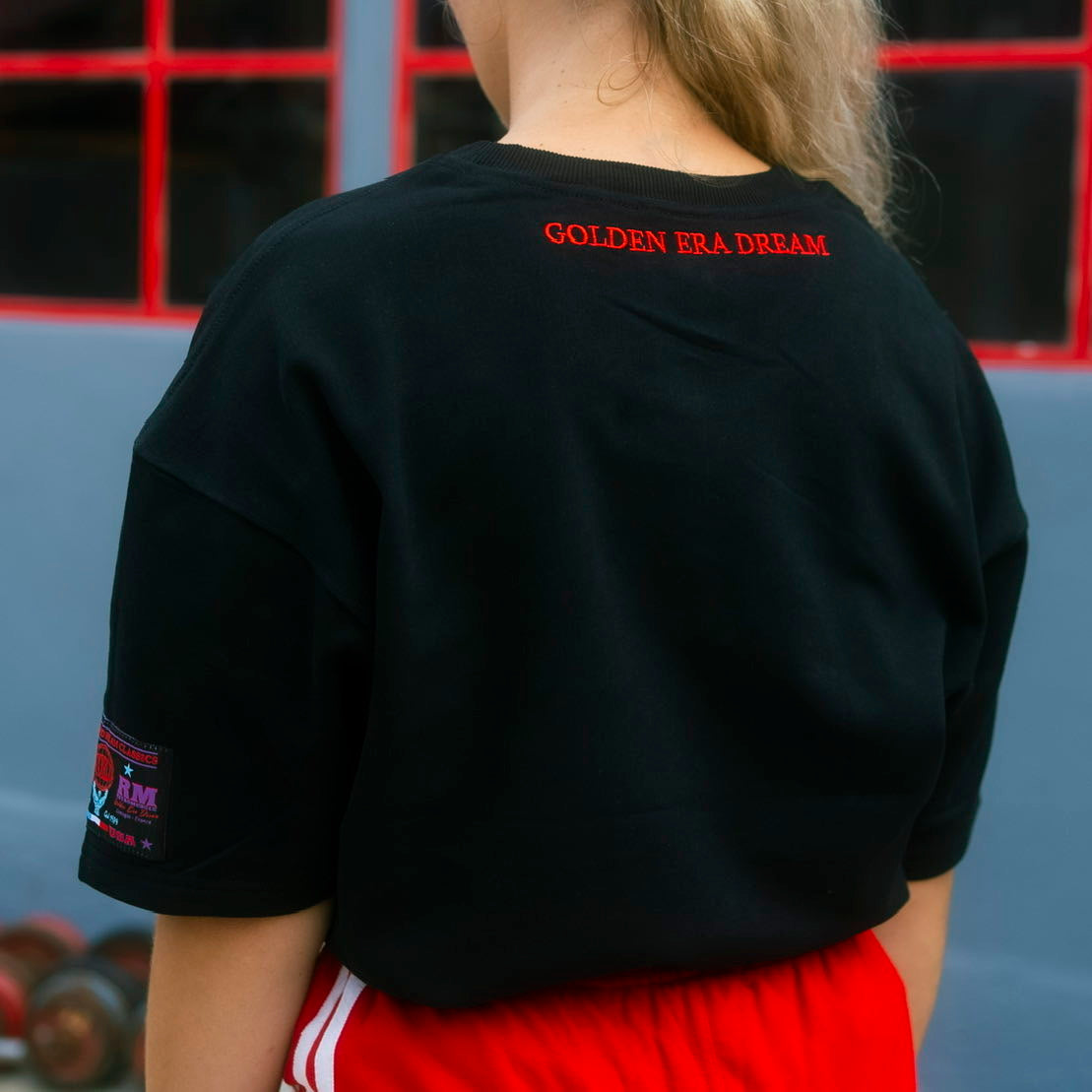 Golden Era Embroidered Pump-Cover Sweatshirt | Black