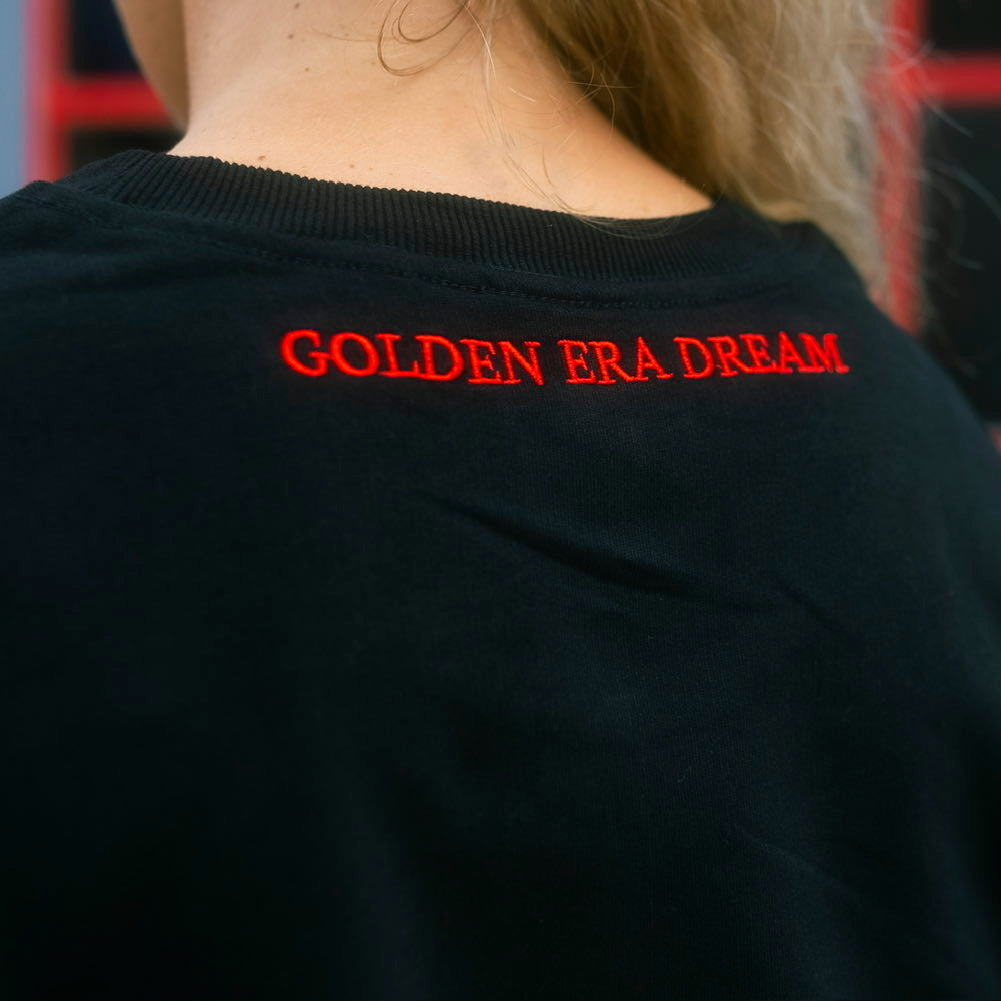 Golden Era Embroidered Pump-Cover Sweatshirt | Black