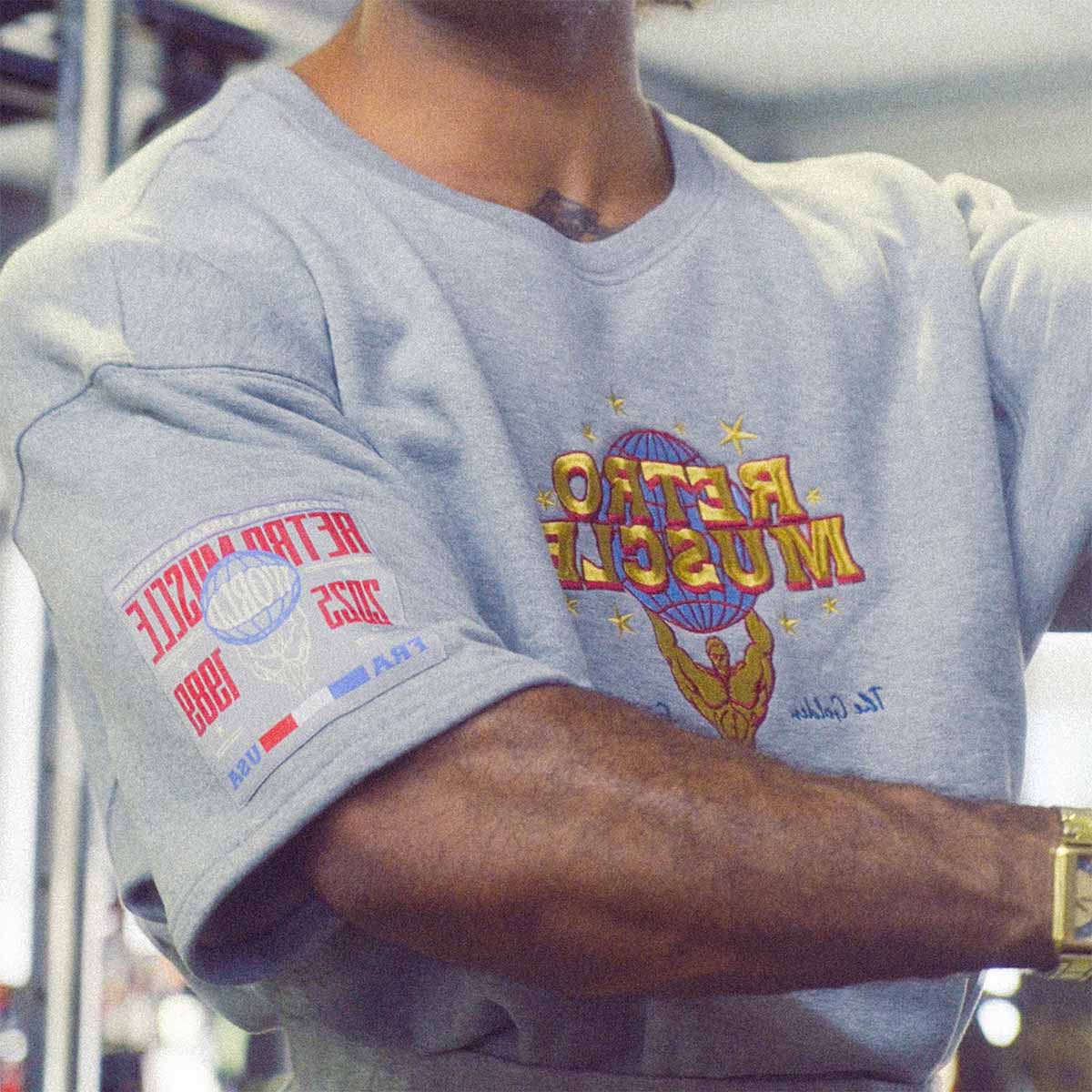 Golden Era Embroidered Pump Cover Sweatshirt | Grey
