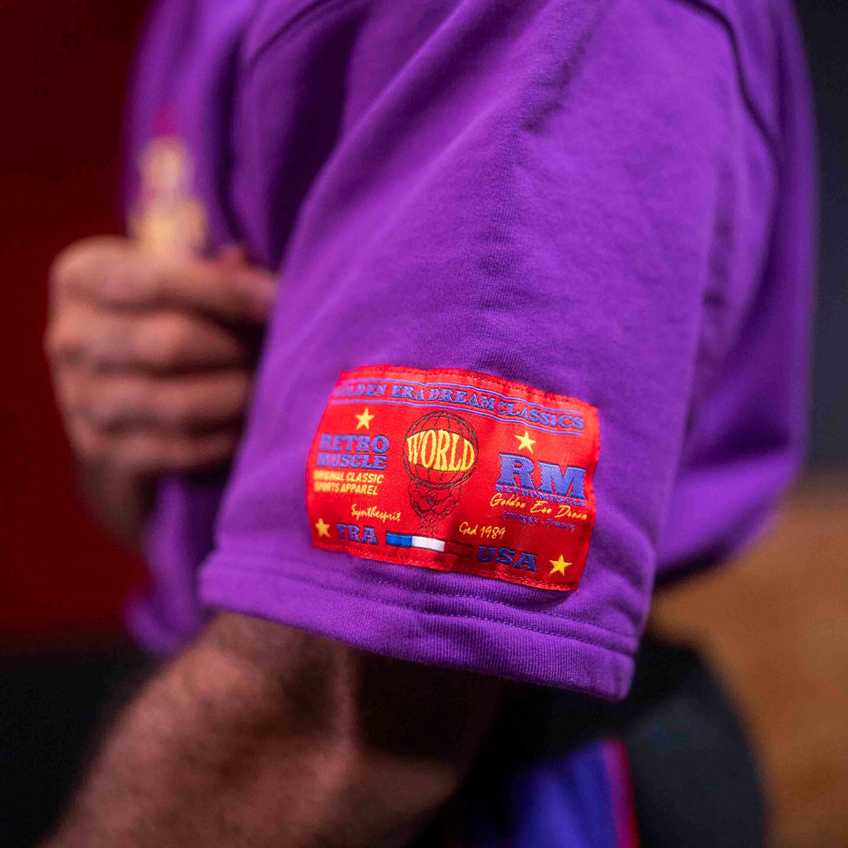 Golden Era Embroidered Pump Cover Sweatshirt | Purple