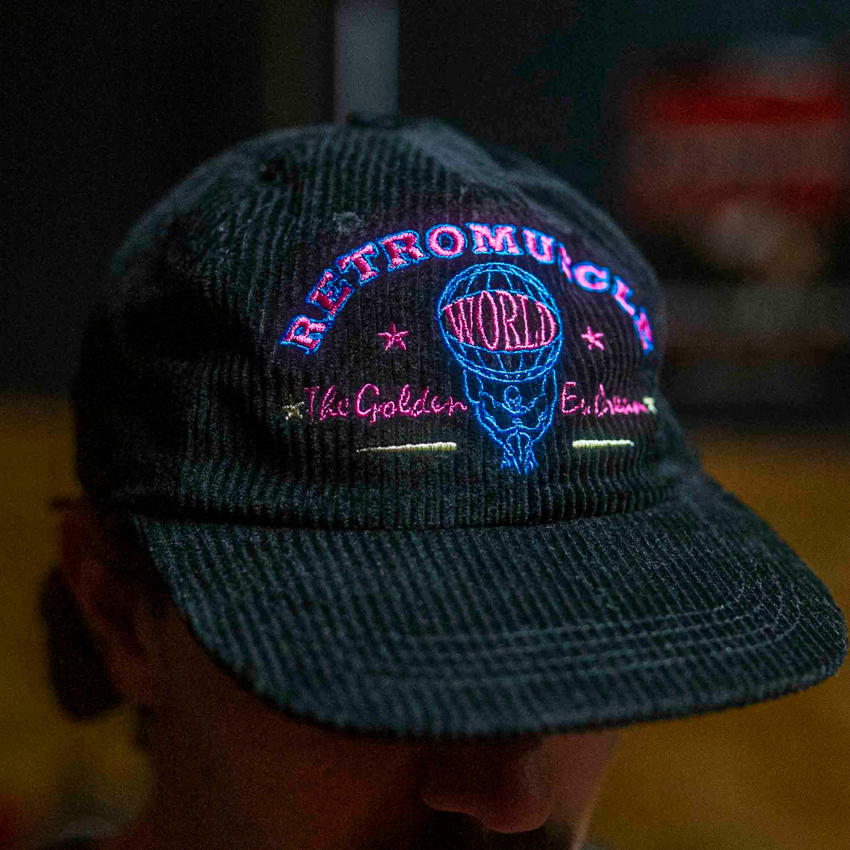 Vintage Golden Era Cap | Red / Pink - embroidery and design detail
