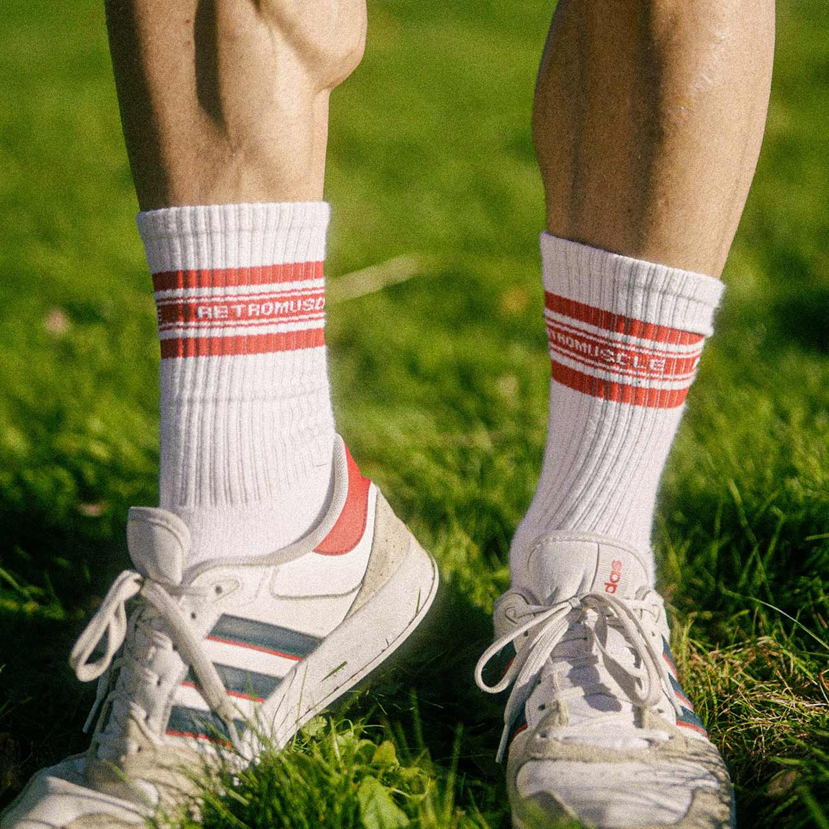 Vintage Tennis Socks | 2 Pairs (Red & Blue) - product photo