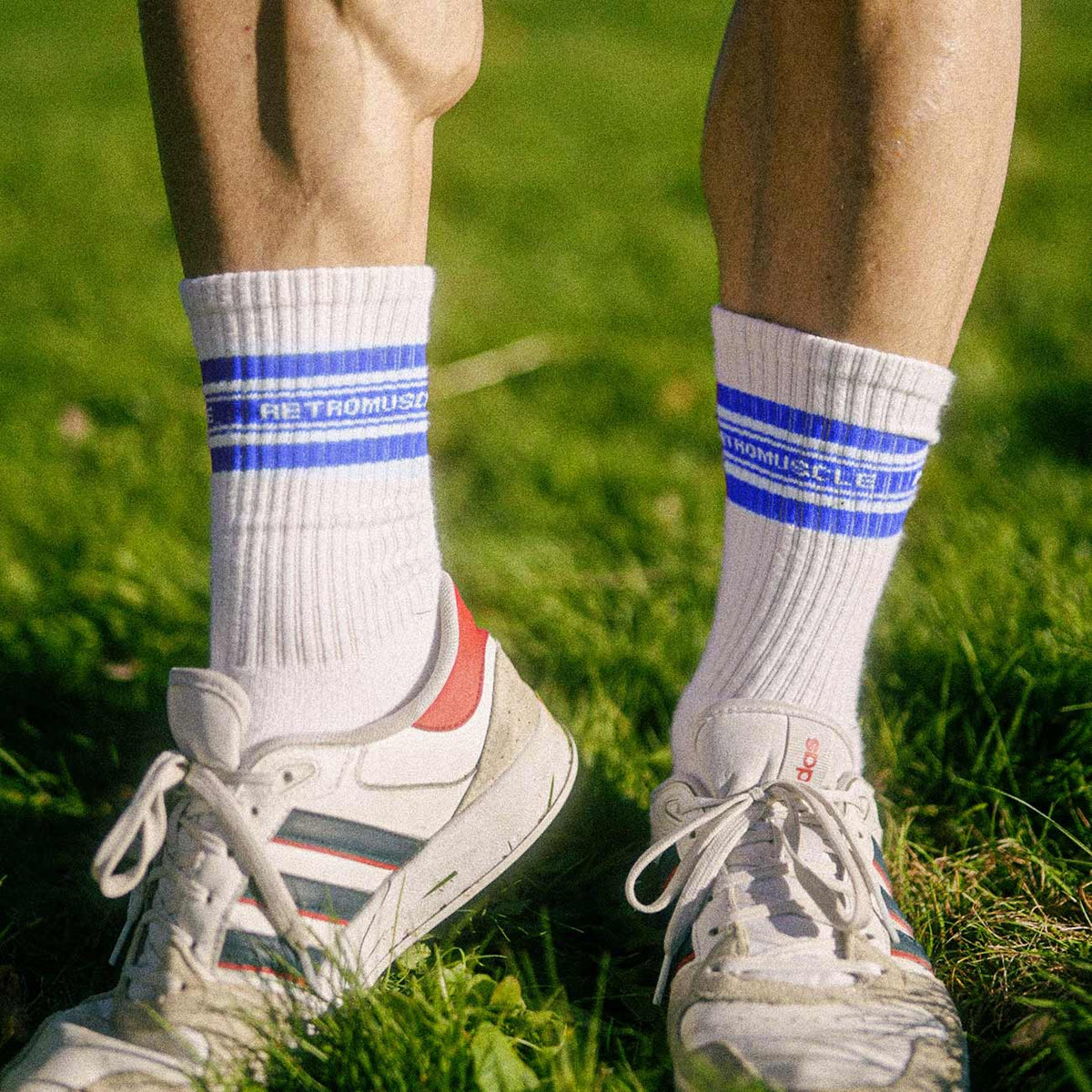 Vintage Tennis Socks | 2 Pairs (Red & Blue) - product photo