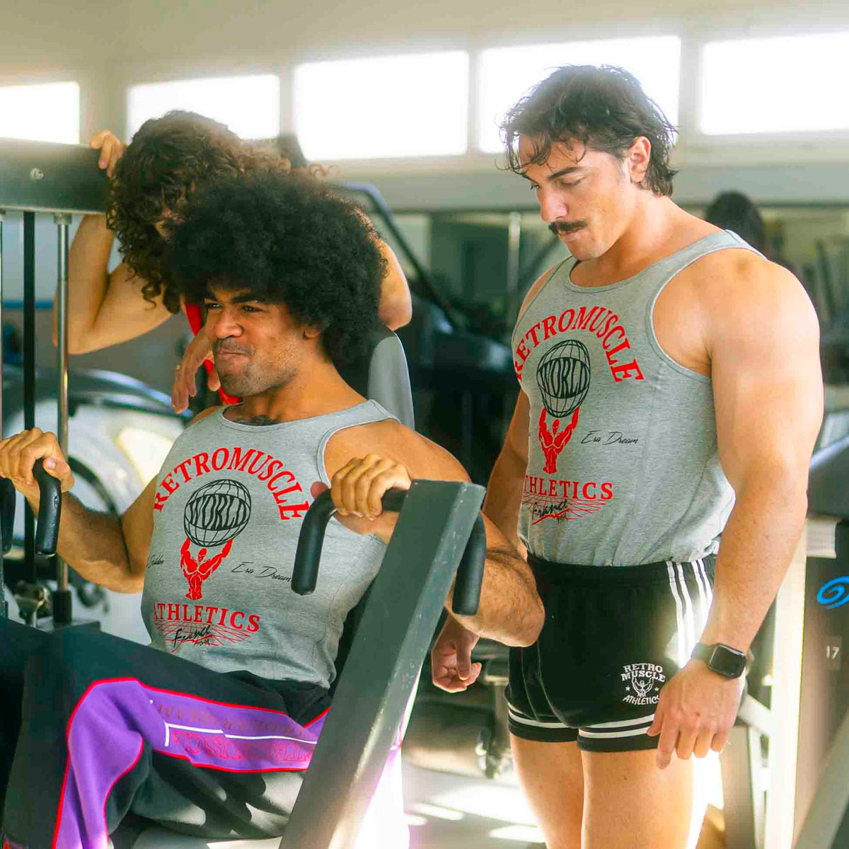 Classic Old-School Tank Top | Grey - gym training photo
