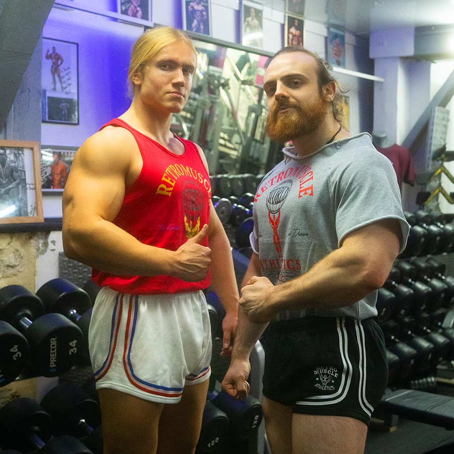 Vintage Golden Era "Bannout" Shorts | Off-White - gym training photo